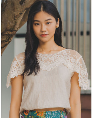 Tierra Lace Neckline Blouse