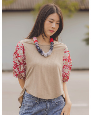 Mikasa Batik Cap Jersey Blouse