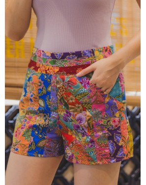 Elodie Batik Patchwork Shorts