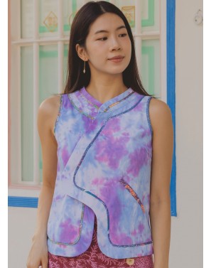 ZiLan TieDye Cheongsam